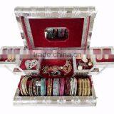 SILVER METAL FINISH PREMIUM WOODEN JEWELLERY BOX / BANGLE BOX thumbnail-1