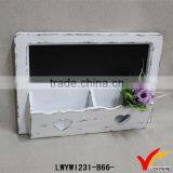 Recycled Retro Shabby White Shelves With Blackboard thumbnail-1