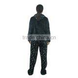 Kevince Flannel Pyjama Set Panda Emb Cap Knitting Woman Clothing Nightwear Homewear MOQ 1000sets thumbnail-2