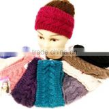 Wholesale floral knitted braided rhinestone headbands earbands
