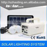 IS-1377S mini portable solar power bank with solar light bulb led lights home