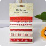 Polyester Ribbon, Grosgrain Ribbon , Ribbon Set for X'mas, Scrapbooking Ribbon, Ribbon for Bowing thumbnail-1