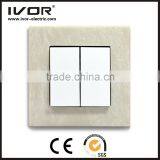 2016 Fashion Design IVOR Hotel LIGHT Switch WITH Stone Frame EU Light Switch