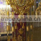 Attrative Luxury Decoration Antique 24K Gold Plated Floor Clock,Grandfather Clock, Made of Copper, Marble and Crystal thumbnail-1