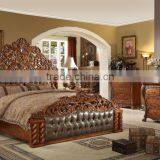 Classic King Size Solid Wood Bedroom Set/Golden Color Italian Style Hotel And Villa Bedroom Furniture(MOQ=1 SET) thumbnail-6