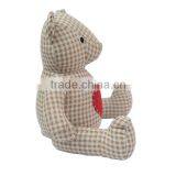 Store More Bear Checkd Cloth Sand Stuffed Cotton Animal Door Stopper thumbnail-3