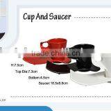 Porcelain Cup and Saucer With Solid Color thumbnail-1