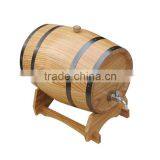 Hot Sale Solid Oak Wood Beer/Wine Barrel With Stainless Steel Bands thumbnail-1