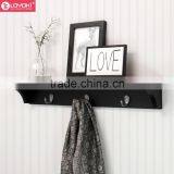 New Design Entryway Wall Shelf With 3 Metal Hooks Wide Hat & Coat Rack Key Holder Wall Mounted Hook thumbnail-1