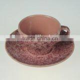 New Design Special Glazed Custom Stoneware Coffee Mug and Saucer thumbnail-1