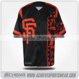 Black Color Sublimation Shirt Baseball Jersey Custom thumbnail-2