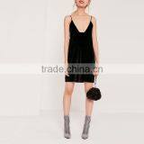 Black Square Neck Velvet Prom Cami Dress Fashion Birthday Party Dresses for Girls of 18 Years Old HSD7631 thumbnail-4