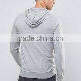 Custom With Hood Grey Men's 67% Polyester 29% Cotton 4% Elastane Lightweight Casual Slim Fit Breathable Zipper Hoodies thumbnail-2