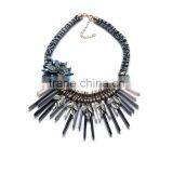 Recommend New Necklace Vintage Ethinc the Exaggerated Flower Necklace Plate Geometric Hand-woven Resin Necklace thumbnail-4