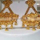 Indian Bridal Layered Necklace Dubai Gold Plated Necklace Set thumbnail-2