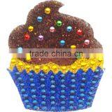 High Quality Cartoon Cake Happy Birthday Rhinestone/Acrylic /Gem Stone Glitter Sticker Wall Decals DIY thumbnail-4