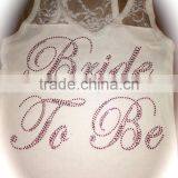 Wholesale Custom Bride To Be Bling Tank Top Women's Cotton Lace Vest Wedding thumbnail-5