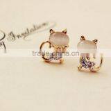 Lovely Rhinestone Opal Stud Earring,cute Cat Design Earrings for Women Jewelry thumbnail-3