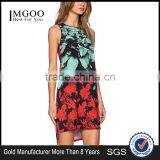 MGOO Hot Selling Custom Digital Print One Piece Dress Hi Low Floral Summer Dress Women Fashion Dress 15151A243 thumbnail-3