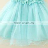 New India and Pakistan Clothing Child Green Handmade Flower Wedding Dress Sweet Girl Fluffy Party Dresses thumbnail-4