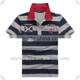 Fashion Custom Design Striped Dry Fit Polo Shirt for Boys 2013