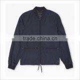 Factory Custom Patch Mens Leather Jacket In Dark Blue thumbnail-1