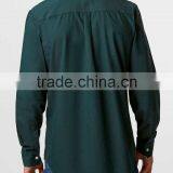 Dark Green Oxford Long Sleeve Casual Shirt thumbnail-3