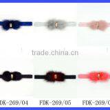 Fashion Plain Color Golden Ring Top Gift Hairy Thin Elastic Festival Baby Girl Headband Accessories thumbnail-6