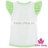 New Fashion Red And White Girl Cotton Shirt Flutter Sleeve Kids Tops For Summer Latest Design Girls Pearl Sleeve Top thumbnail-2