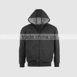 Men's Black Hoodies With Zip 100% Cotton thumbnail-1