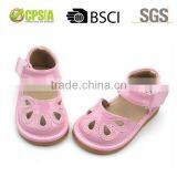 Lower MOQ Leather Kids Sandals Soft Rubber Squeaky Shoes thumbnail-1