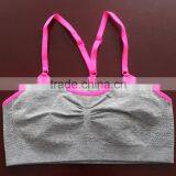 Seamless Grey Melange Double Layer Sexy Sports Bra thumbnail-1