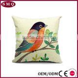 Europe Bird Printing Simple Cute Natural Linen Pillow Case thumbnail-4
