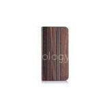 Luxury Dark Wood Apple Iphone Protective Cases , Wooden Mobile Cell Phone Folio Covers