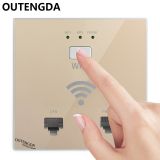 OUTENGDA 300Mbps in Wall AP WiFi Access Point Wireless Socket for Hotel Wi-Fi Project Support AC Management & RJ45 RJ11