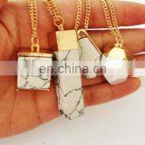 New Arrival Geometrical Shaped Howlite Pendant Necklace thumbnail-3