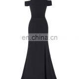Kate Kasin Full-Length Cap Sleeve Long Black High Split Prom Dress KK001017-1 thumbnail-4