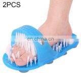 Comfy Good Quality 2 PCS Feet Bathroom Clean Exfoliating Scrub Massage Slipper With Brushes