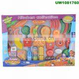 Kids Pretend Play Grocery Shopping Play Toy Food Set, Fruit and Vegetable with Shopping Basket