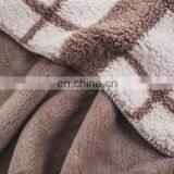 Wholesale Luxury Thick Double Layer Bonded Custom Printed Sherpa Blanket With Flannel Lined thumbnail-3