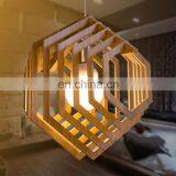 Modern Industrial Style Round Ring Wood Wooden Pendant Light Chandelier Lamp for Decor Home Lighting thumbnail-2