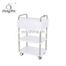 White Stainless Steel Lockable Salon Trolley Trolley Carts for Beauty Salon thumbnail-5