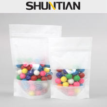 Rice Paper Zipper Pouch Bags Backed Stand Up Pouches With Hang Hole thumbnail-1