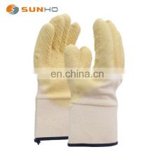 latex gloves wholesale work gloves safety construction for work Yellow butyl latex wrinkled safety sleeve