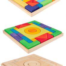 Preschool Colorful Learning Educational Toys - Geometry Wooden Blocks for Boys & Girls thumbnail-3