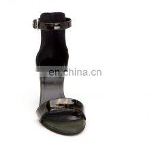 Ladies Fancy Design High Heel Patent Leather Sandals Shoes Women Covered Heel Shoe thumbnail-3
