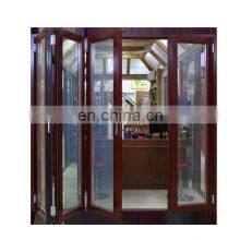 Factory Wholesale Price Aluminum Frame Glass Door Accordion Black Aluminum Bi-folding Type Folding Door With Modern Design thumbnail-1