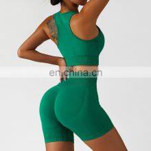 Seamless Sexy Special Texture Sports Bras Factory Sale Fitness Wide Straps Yoga Tops thumbnail-4