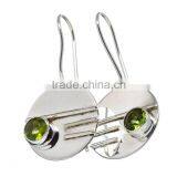 PERIDOT EARRING 925 SOLID STERLING,SILVER EXPORTER,STERLING SILVER JEWELRY,SILVER EARRING