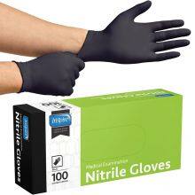 Nitrile Disposable Gloves | 4.5 Black Nitrile Disposable Gloves | 4.5 Nitrile Chemical Resistant Medical Cooking Cleaning Disposable Black Gloves thumbnail-1